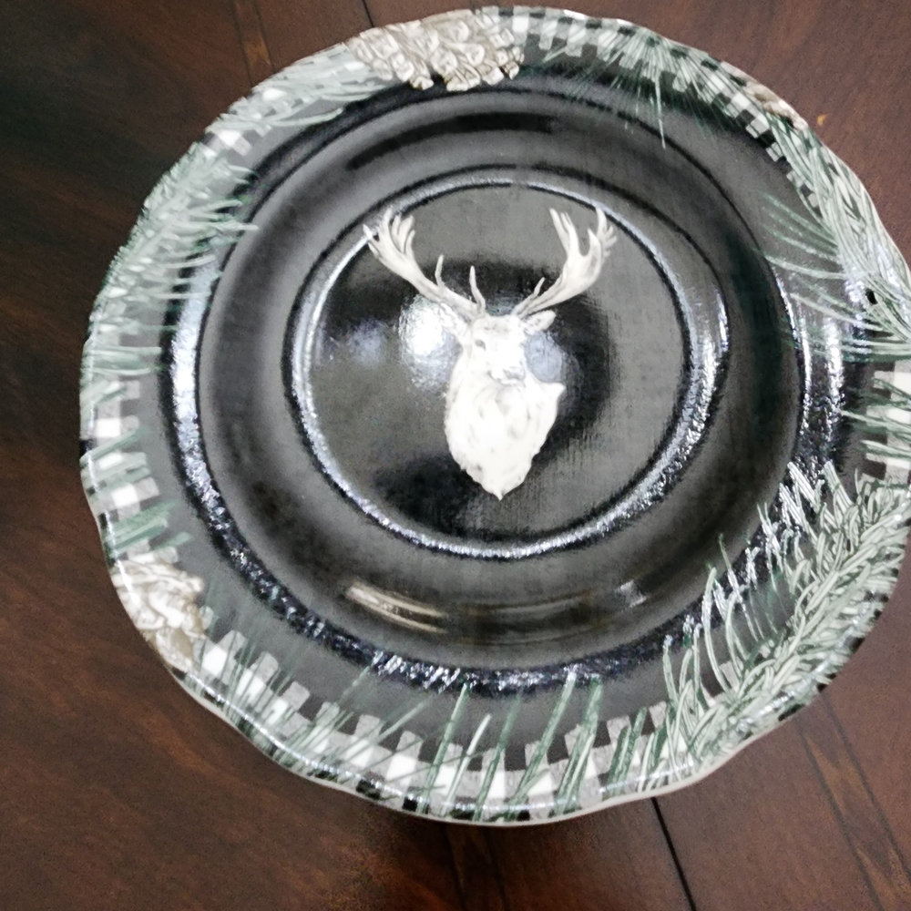 Rustic Black Deer Plate